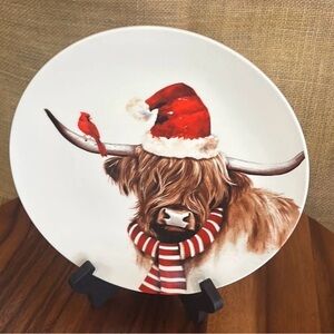 New Highland Cow with festive hat • Christmas • Robert Stanley Decorative Plate